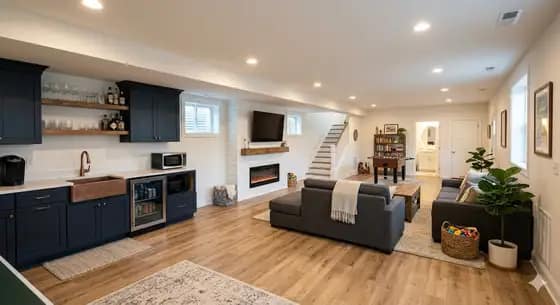 Basement finishing project in Delaware
